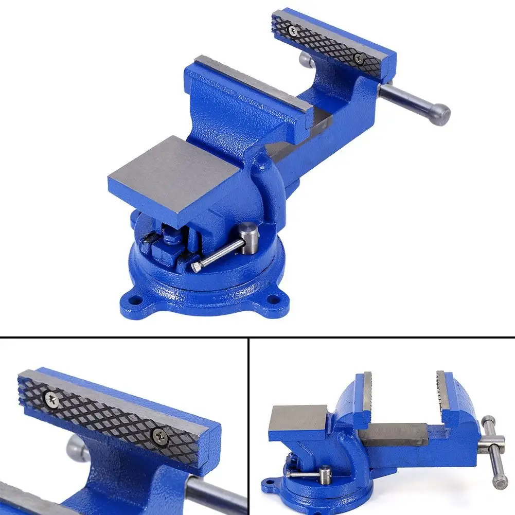 

6 Inch Heavy Duty Bench Vise 360° Rotating Cast Steel with Anvil Locking Base