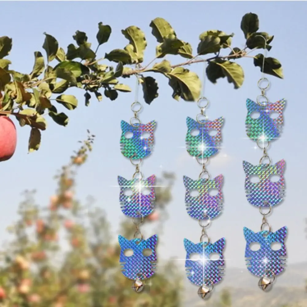 Anti Birds Bird Reflector with Bell Colorful Hanging Bird Repellent Film Farm Outdoor Garden Decor Bird Repelling Glitter Film