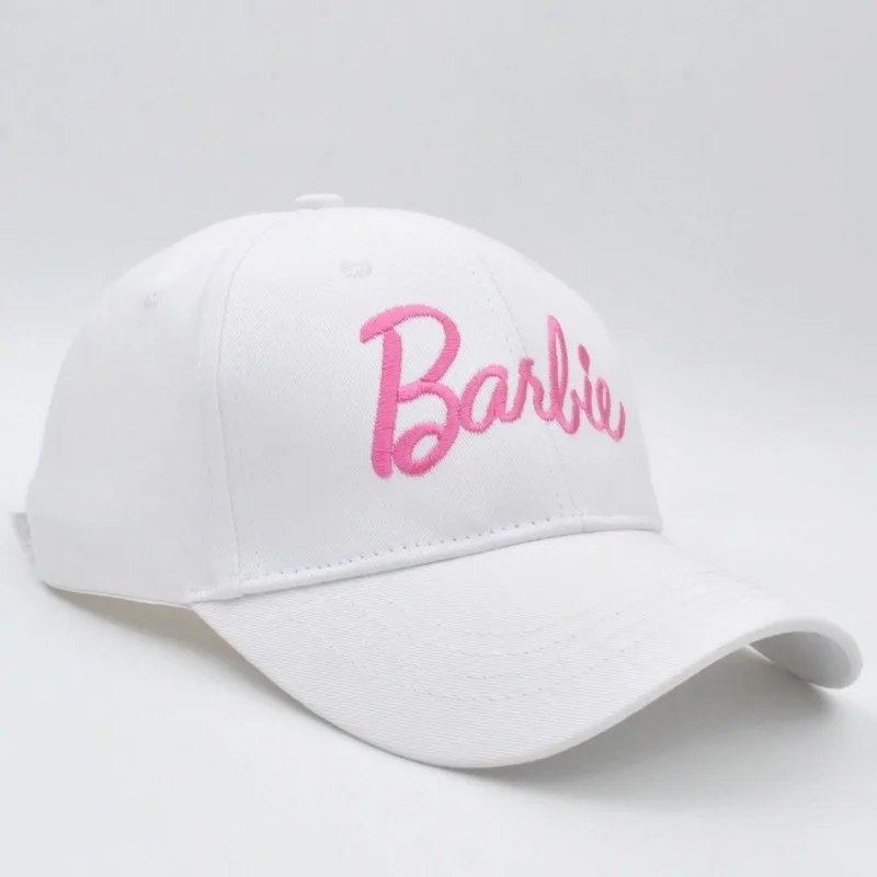 Barbie bonito feminino boné de beisebol boné de pico dos desenhos animados bordado cor sólida ajustável primavera verão chapéu sombra esporte chapéus de beisebol