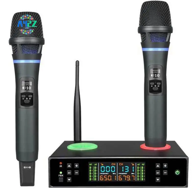 A42Z-Wireless Microphone UHF Mic Accessories With All-In-One Charging Receiver Singing Home Entertainment KTV Microphone (US)