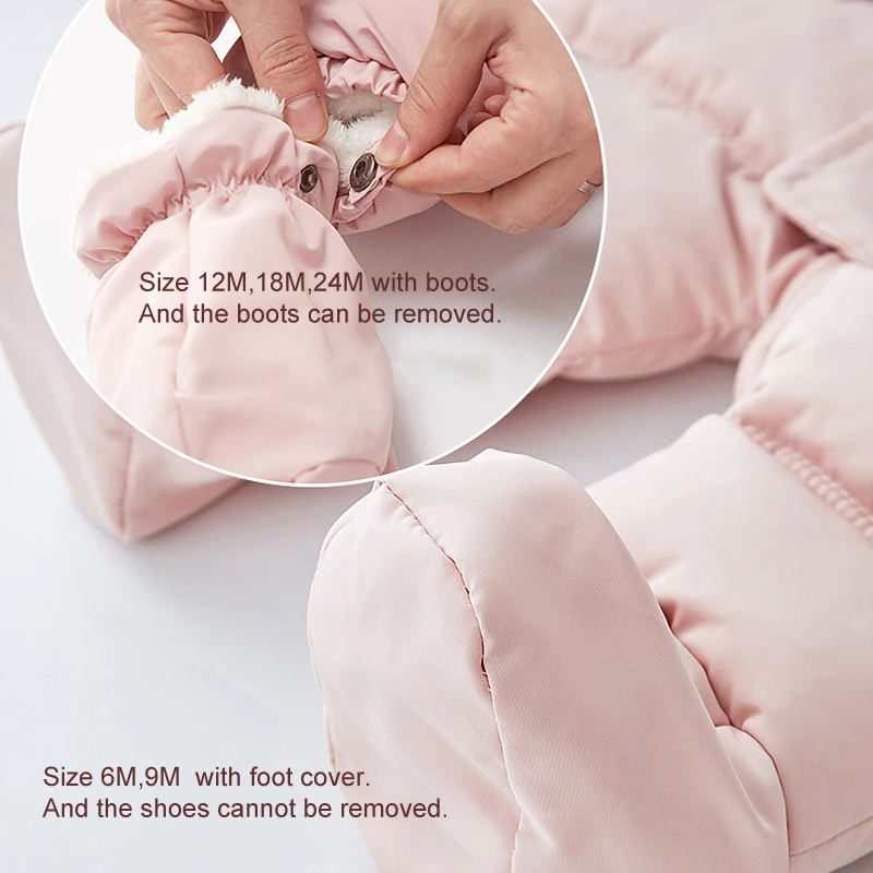 Ircomll Brand Baby Winter Clothes Cotton Down Rompers Hooded Inside Fleece Warm Infant Baby Snowsuit Baby Jumpsuit Outwear