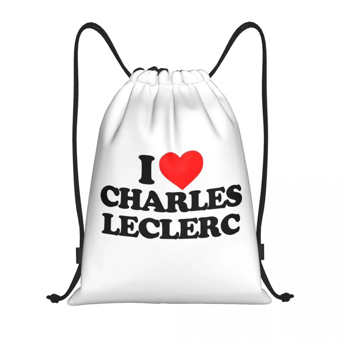 I Love  Leclerc Drawstring Backpack Women Men Gym Sport Sackpack Portable Training Bag Sack