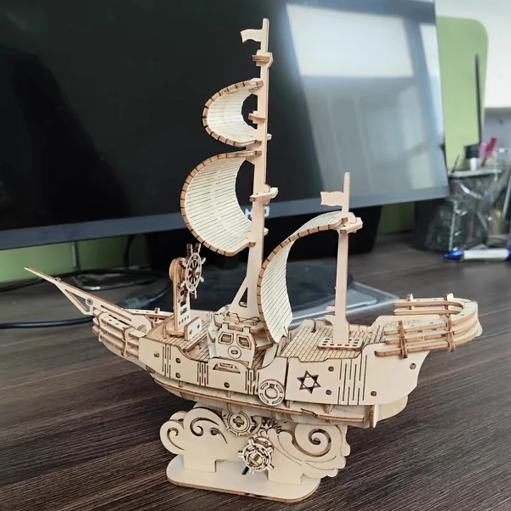 DIY 3D Holzpuzzle Celestia Segelboot Versand Modell Drachenboot Zerstörer Holzpuzzle Spielzeug für Kinder Kinder Home Room Decor