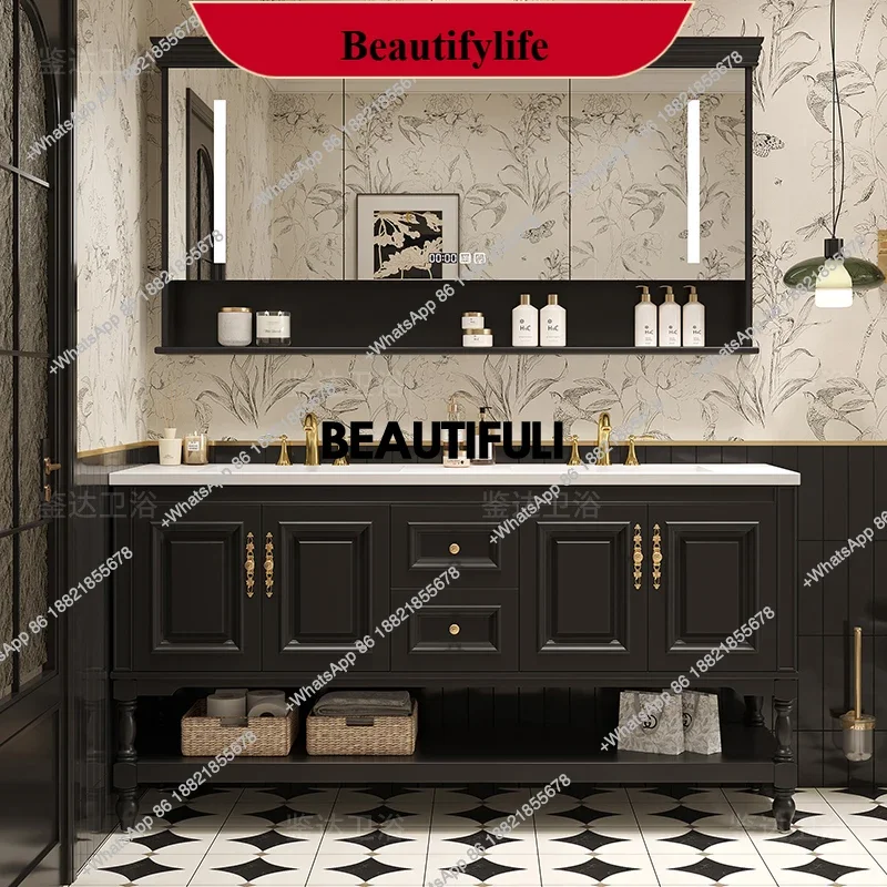 YL Luxury Modern Orgnizer Bathroom Cabinet Drawers Doors Standing Restroom Home Cabinets Toilet Mirror Mobile Bagno Furniture