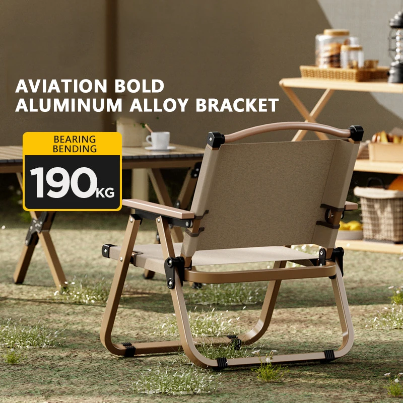 Outdoor Camping Folding Free-installation Strengthening Kermit Chair Portable Picnic Fishing Beach Wooden Backpack Chair