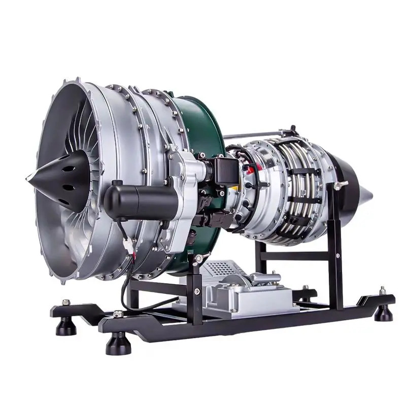 Stainless steel turbofan turbojet turbine engine assembled model civil aviation aircraft metal mini engine