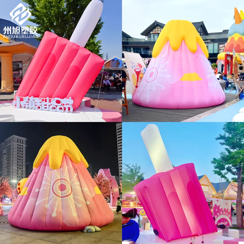 

Cartoon inflatable ice cream air models - decorative props for market, cold drink and food exhibition activities
