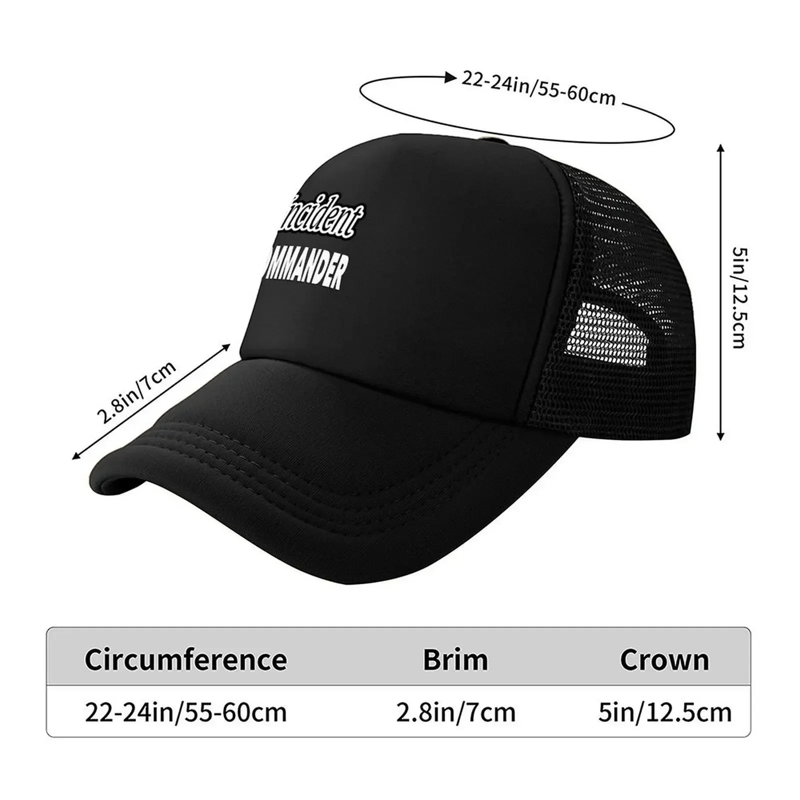 New Incident Commander Baseball Cap Hat Man Luxury Tea Hat Anime Men's Big Size Hat Man Women's
