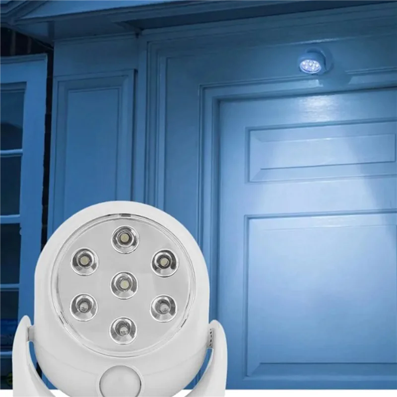 

ABVJ-2X 7 LED Wireless 360 Degrees Rotation Motion Activated Sensor Ultra Bright Night Light Automatic Infrared Wall Lamp