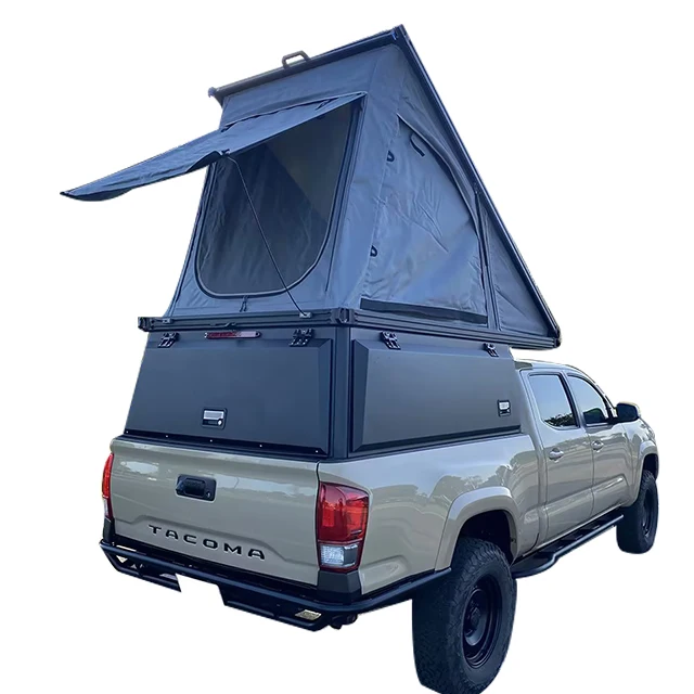 4X4 Waterproof Canvas Hard Top Truck Camper Topper Canopy for Tacoma Gladiator Hilux-Four-Season Use