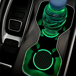 2Pcs Car Cup Holder Light Mat Pad Drink Coaster Luminous Anti Slip Cup Mat Decoration Universal Car Interior Accessories