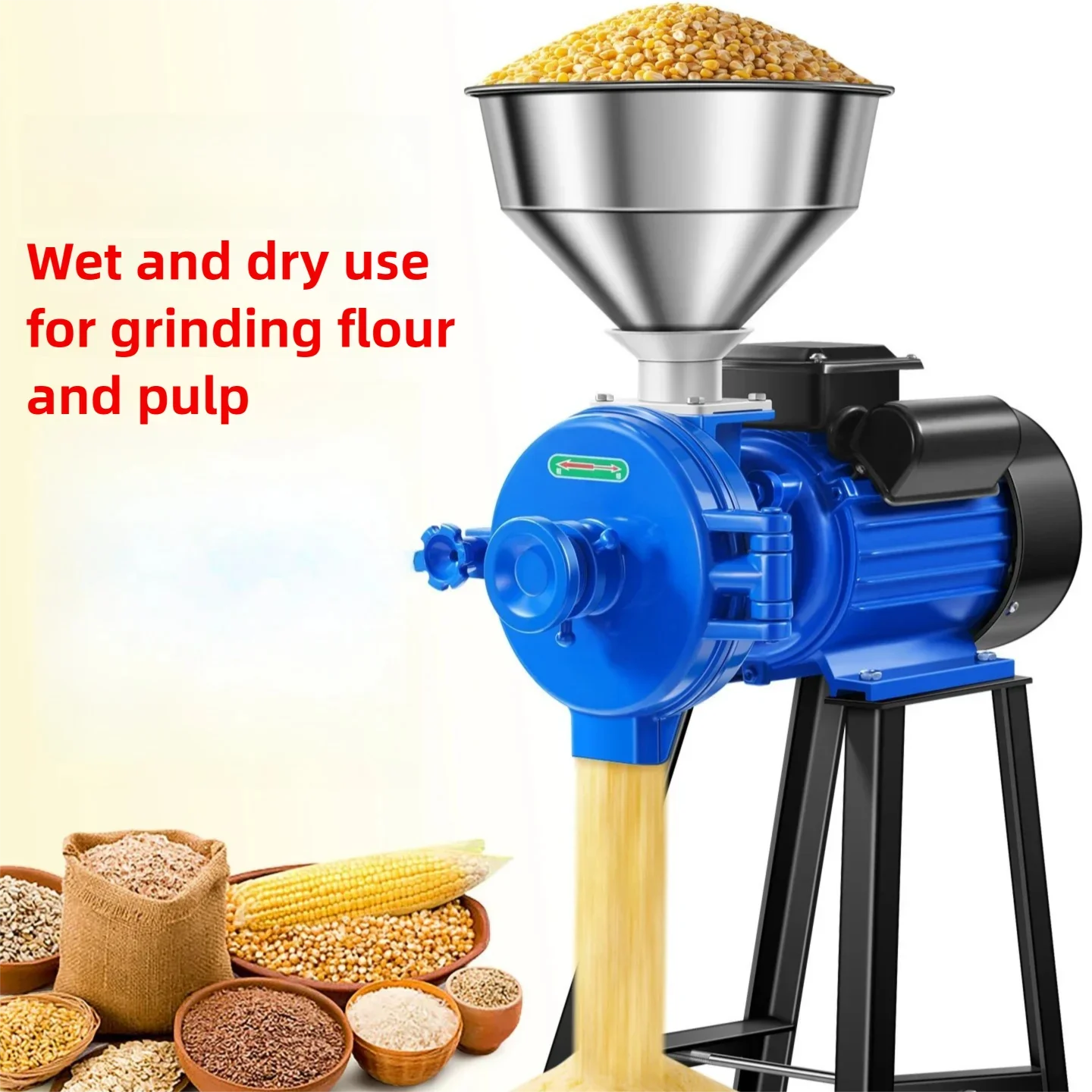 Electric Poultry Feed Grinder 220V Heavy-Duty Dry Wet Grain Mill for Corn Wheat | Ideal for Home & Small Farm Use  Labor-Saving