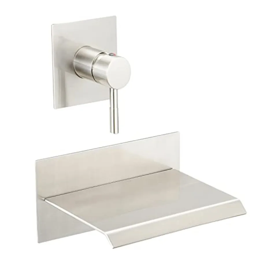 

Bathtub Faucet Waterfall Bathtub Faucet Wall Mounted Tub Spout Bathroom Tub Filler One Handle Shower Kit Rough-in Valve