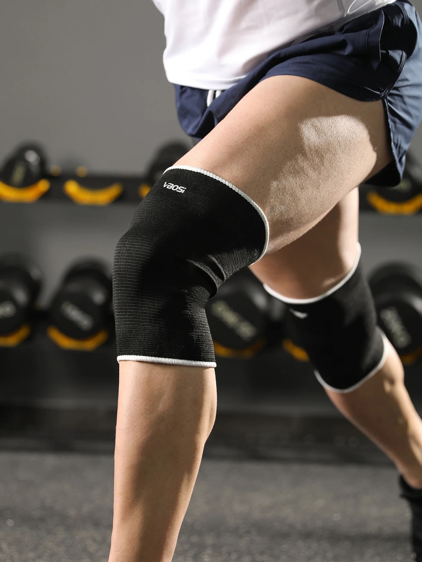 1 Paar VBOSI elastische Kniestützhülsen zum Laufen, Basketball, für Männer und Frauen – Detail 10