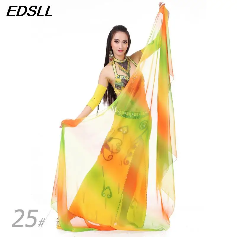 Belly Dance Silk Scarf Hand Throwing Hand Yarn For Belly Dancing Veils Bellydance Veil Imitation-Silk Dance Costume Accessories