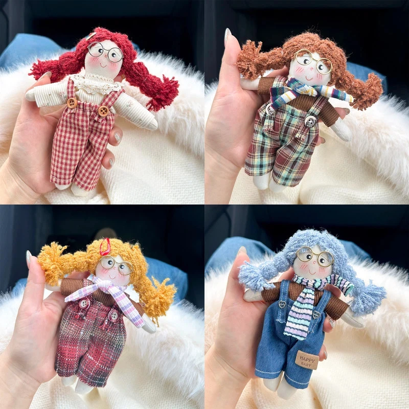 

Винтажная плюшевая кукла ручной работы Mollydoll, брелок-подвеска для сумки, украшение для автомобиля, подарок на день рождения для женщин, игрушка