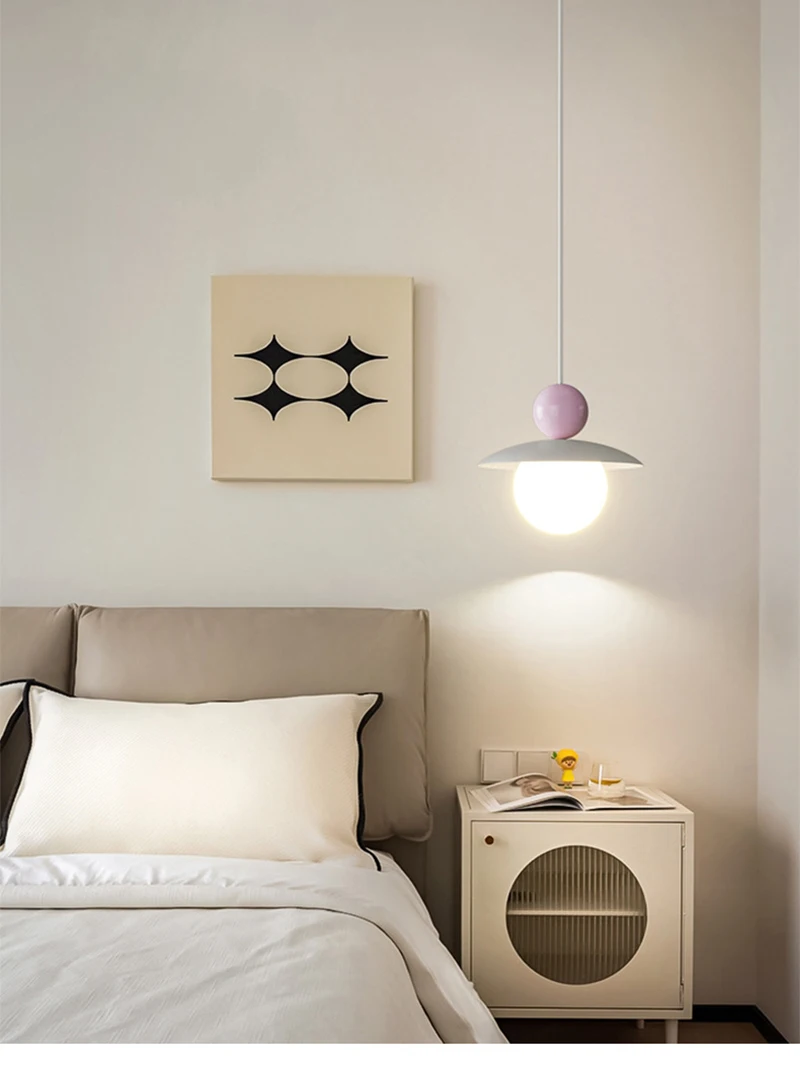 Nordic LED Pendant Light Cream Style Modern Hanging Lamp Indoor Lighting Room Decor Chandeliers For Living Room Bedside Bedroom