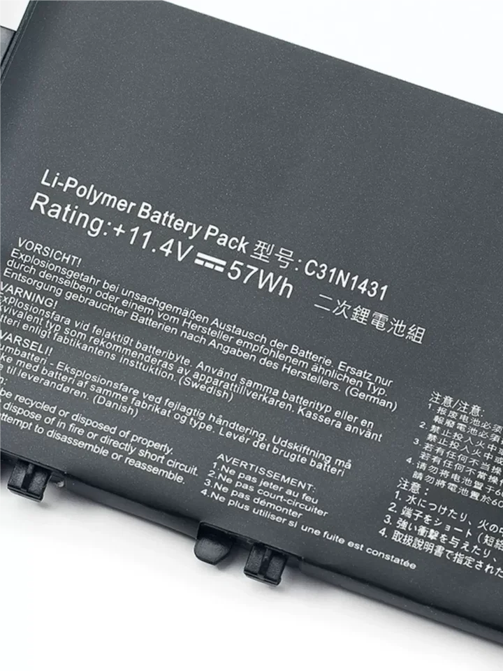 11.4V 5000mAH New Laptop Battery C31N1431 for ASUS R416N R416S