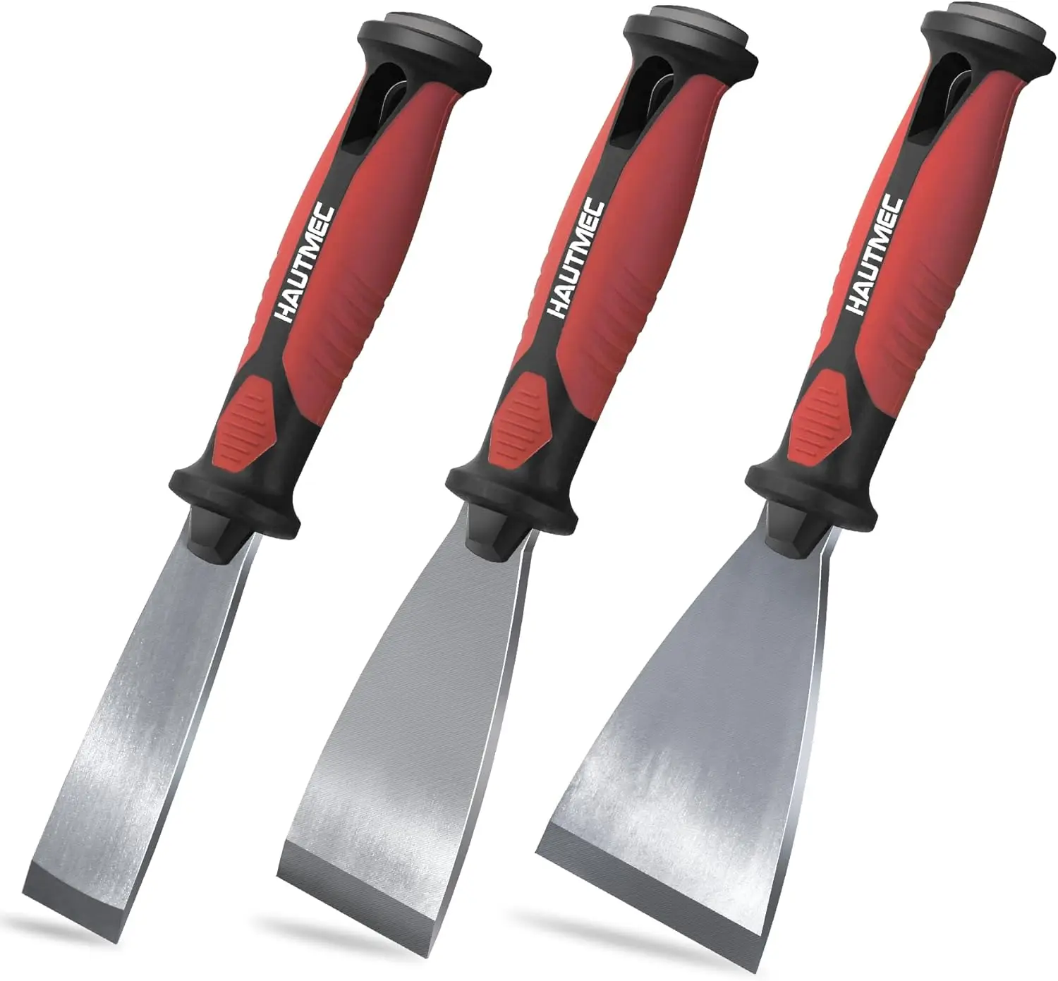 

3pc Putty Knife Set, 1.25'-2'-3' Stainless Steel Paint Scraper with Hammer End for Wallpaper & Plaster Removal HT0062-PT