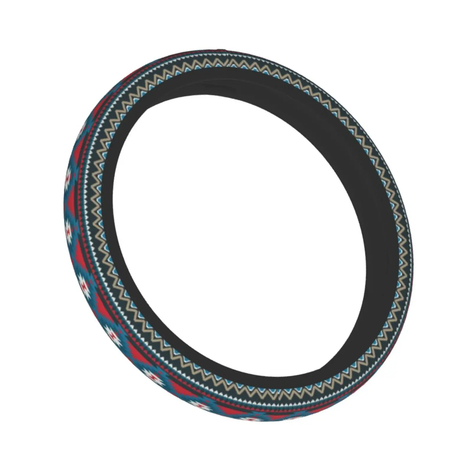 Ethnic Aztec Tribal Pattern Car Steering Wheel Cover 38cm Soft Steering Wheel Protective Cover Auto Decoration Steering-Wheel