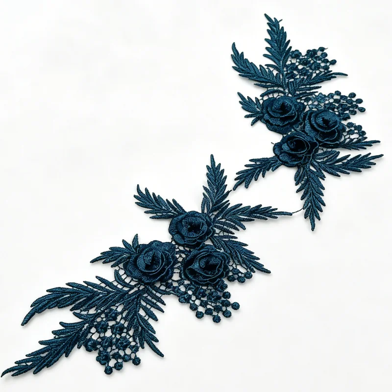 2Pieces/1 Pair Embroidery Sewing Dress Lace Applique Flower Patch Lace Fabric Decoratio Dancing Garment Accessories view 5