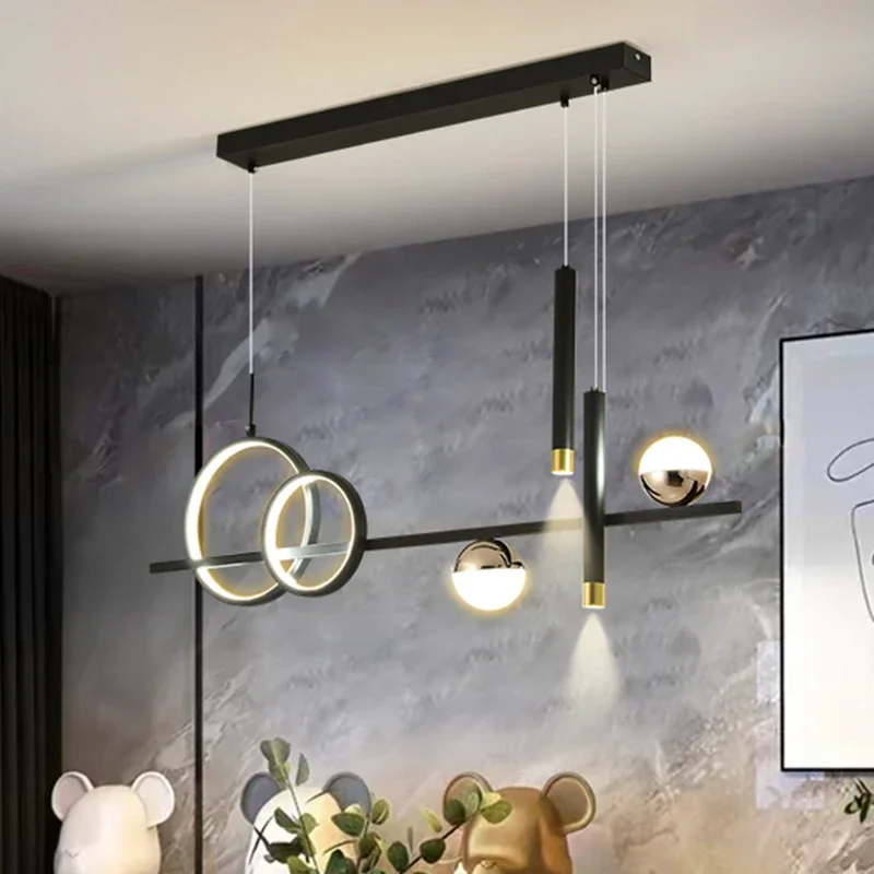 Modern Minimalist Led Pendant Lights with Remote Control Spot Lamp for Kitchen Table Dining Room Office Chandelier Decor Fixture