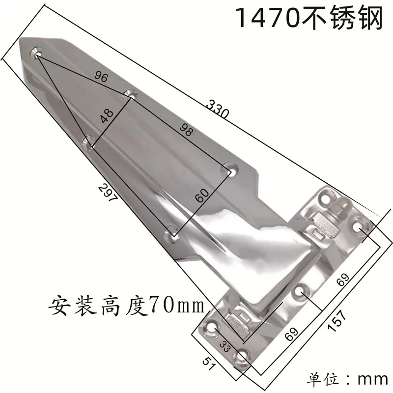 1470 stainless steel 304 thickened and enlarged refrigerator steamer industrial equipment oven door hinge