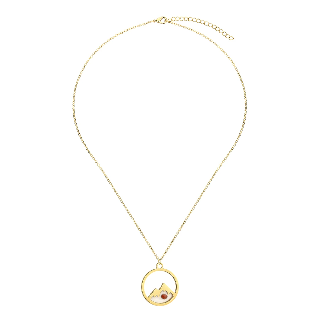 Kinitial April Mother\'s Day Gift Stainless Steel Delicate Mustard Seed Necklace, Move Mountains, Christian Jewelry, Mustard Seed