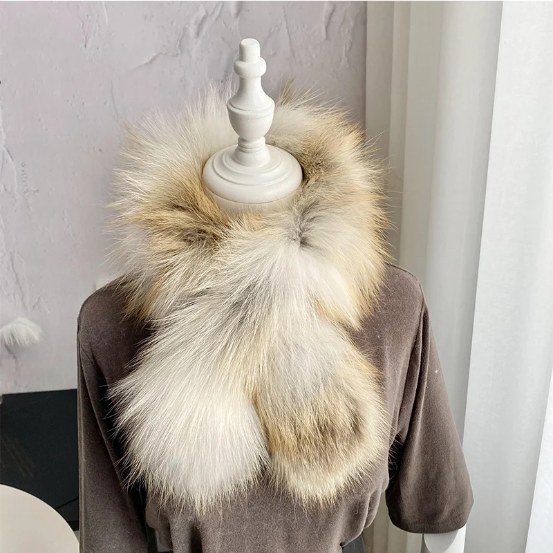 New 100% High End Real fox fur collar Woman luxury comfortable real fox fur scarf Lady Elegant real fox fur collar