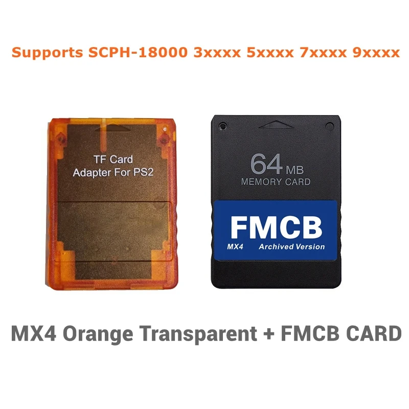 PS2 MX4ISO TF SD Card Adapter For ALL PS2 Consoles + FMCB Card + 256G/128G/64G PS2 ISO SD Card choose combination package