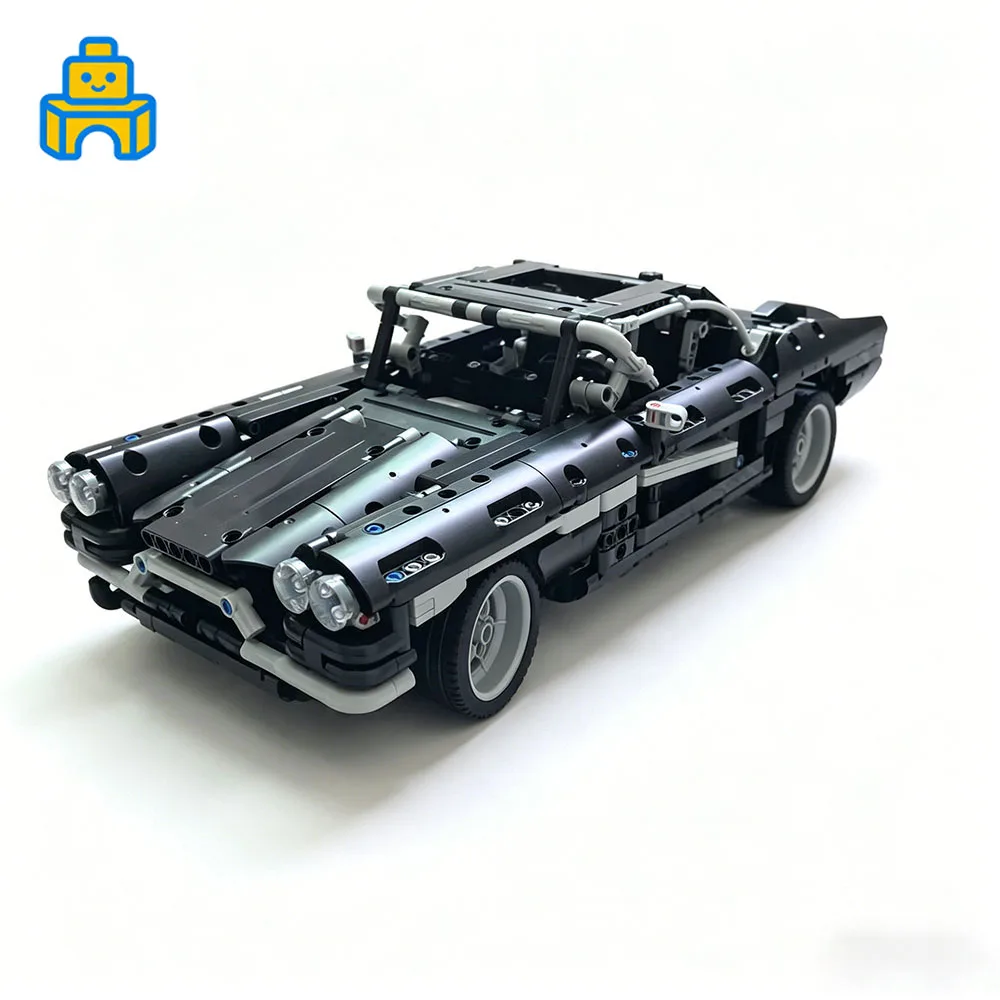 MOC Machinery Mechanical Dodge Technology Series Racing Car Building Blocks Assembly Bricks Adults Playset Festival Party Gifts