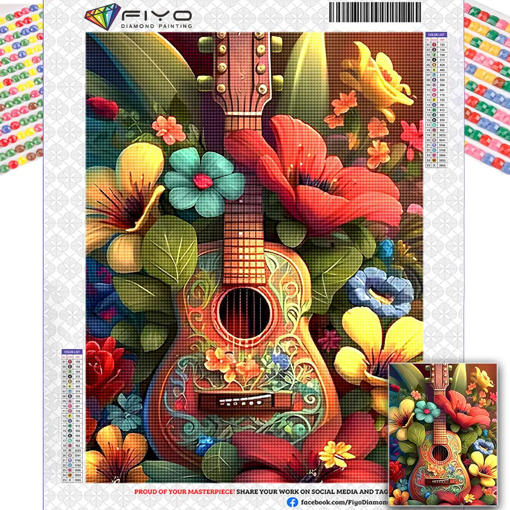 

Diamond Painting Guitar 5D Diamond Mosaic Sale Flowers Embroidery New Arrival Hobbies And Crafts Cross Stitch Kits Home Decor
