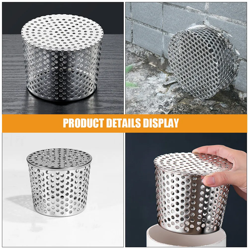Stainless Steel Roof Drain Filter Cover Gutter Guard Downspout Strainer Anti-Blocking Rain Gutter Protector for Outdoor Use