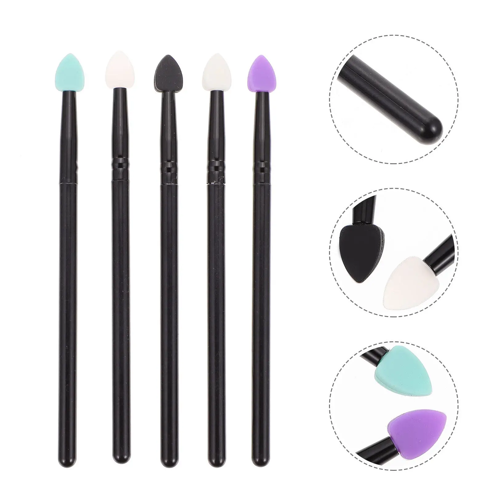 

5Pcs Silicone Makeup Brushes Professional Eyeshadow Brush Set Nose Shadow Applicators for Home Travel Party Use