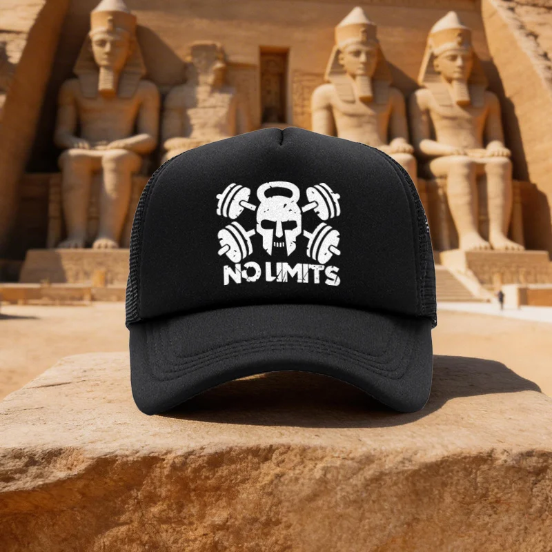 Unisex NO LIMITS Printed Mesh Baseball Cap, Duckbill Cap for Running, Walking, Camping - Multiple Colors Available - Ideal Gift