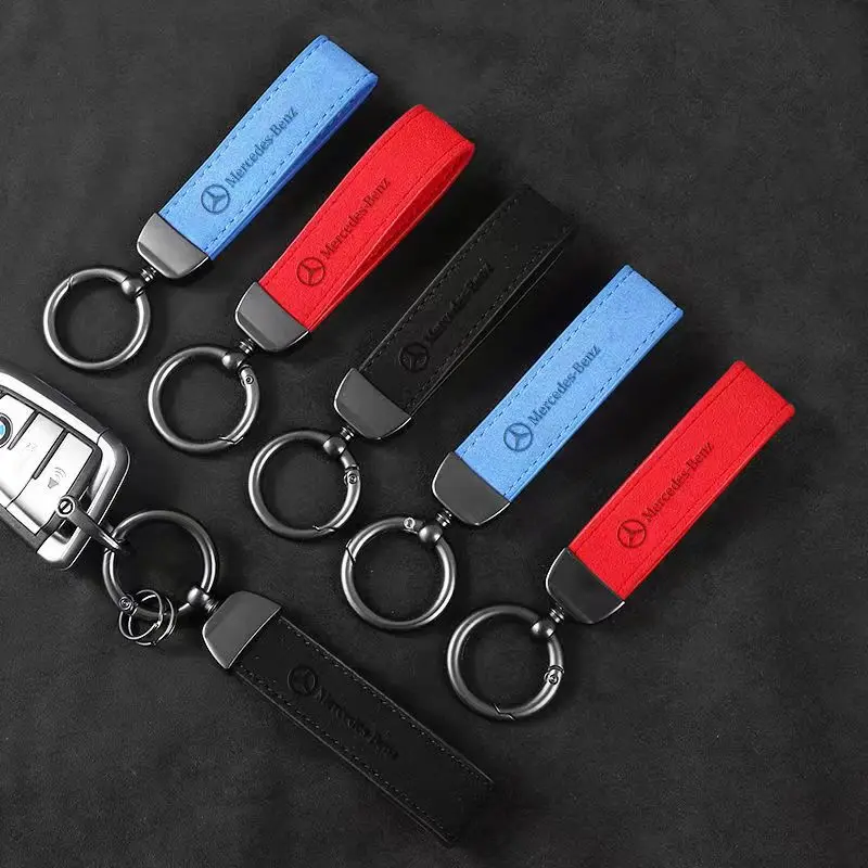

Metal and Leather Car Keychain with Key Rings - Suitable for Mercedes - Benz Models (A B C - Class including C200L E - Class）