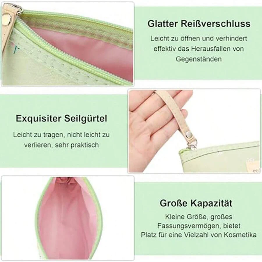 حقيبة مستحضرات تجميل صغيرة، حقيبة مستحضرات تجميل للسفر من القماش، حقيبة مستحضرات تجميل من القماش، محفظة للعملات المعدنية، حقيبة مستحضرات تجميل متعددة الوظائف، حقيبة أدوات الزينة المحمولة للنساء، 17 × 11.5 × 4 سم، متعددة الألوان