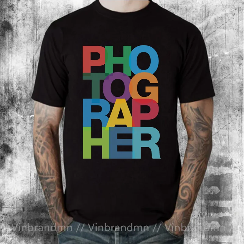 Cheap China Clothing High Quality Colorful Photographer T Shirt Men Make Your Own Short Sleeve Tops Black PS Photograph T-Shirts