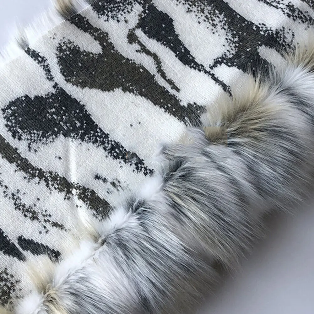 A4 Tricolor Jacquard Plush Fabric Long Faux Fur Plush Sewing DIY Carpet Coat Cloth