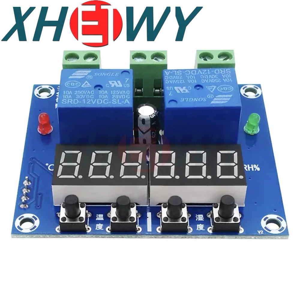 XH-M452 LED Digital Thermostat Humidity Control Sensor High Precision Dual Output DC 12V 10A Automatic Constant Temperature