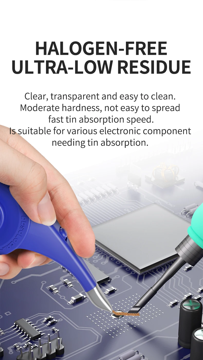 MECHANIC OFFICIAL SR20 Handle Desoldering Wick Tools  Anti Scald Tin Removal Tape For Mobile Phone Electronic BGA PCB Repair