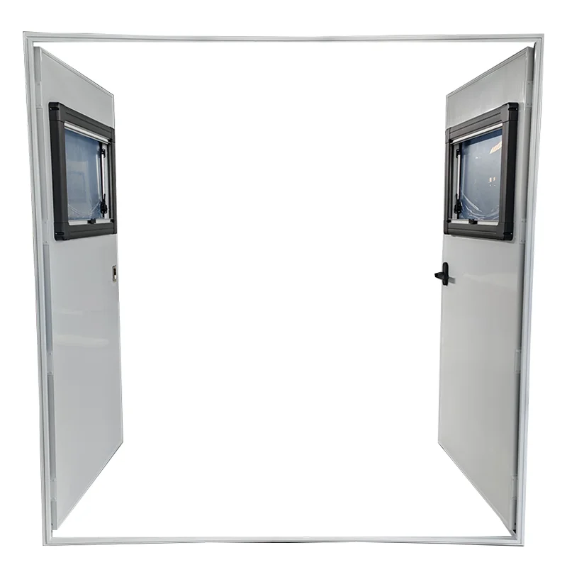 Customized Aluminum Alloy RV Double Door Motorhome Cabin Door Trailer Accessories for Camping Trailers EPS Panel