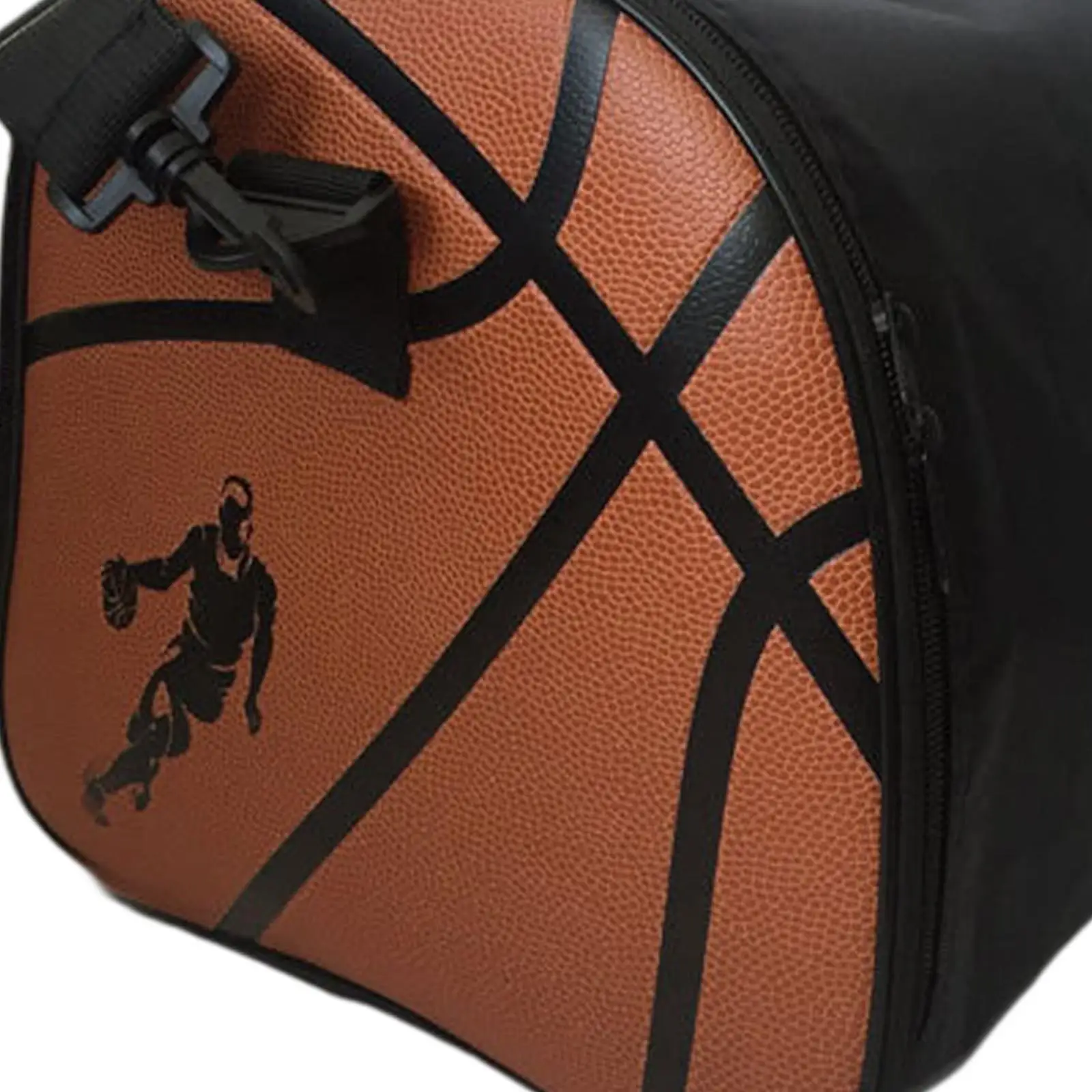 Bolsa de ombro de basquete organizador de vôlei crossbody transportando couro do plutônio transporte fechamento com zíper na moda saco de armazenamento de futebol