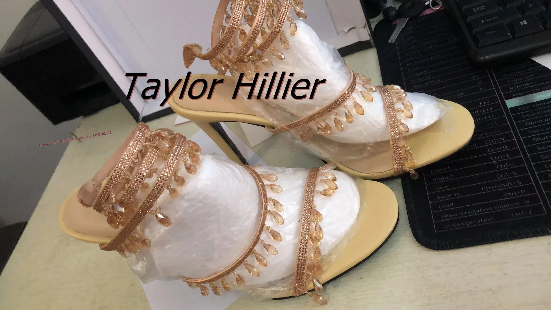 Rhinestone Snake Wrap Sandals Solid Designer Summer Shoes Open Toe Fringes Stiletto Heel Hollow Sandals Women Party Prom Fashion