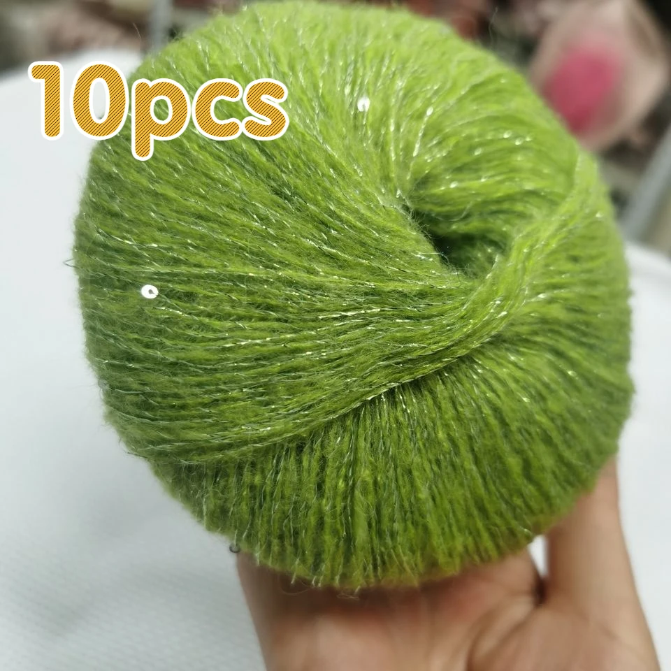 

10 Pieces 25g of Wool Mohair Fine Wool Angora Plush Wool Crochet South African Young Mohair