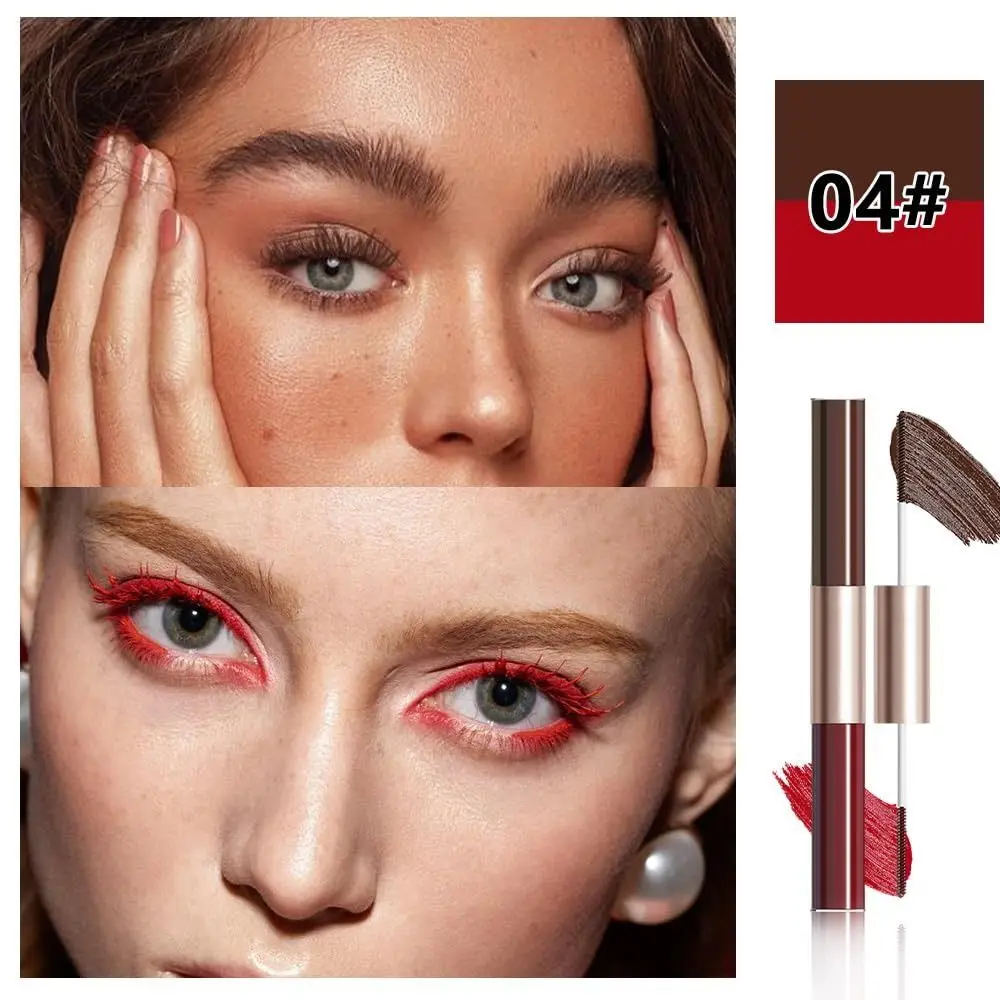 ماسكارا ملونة مقاومة للتلطخ وتدوم طويلاً ماسكارا مزدوجة الرأس مكثفة أداة مكياج العيون هدية للنساء