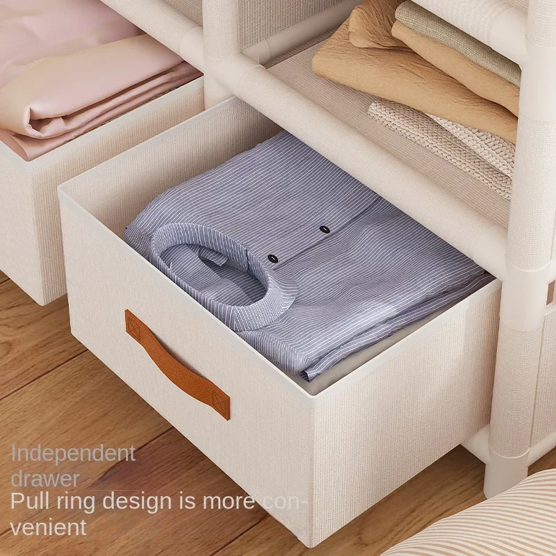 Armoire de Rangement Pliante et Portable pour Vêtements, Grande Capacité, Type Économique, Durable et Robuste, Anti-Poussière