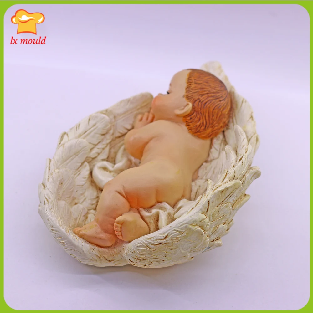 2025 New Large Angel Wings Baby Silicone Mould Fondant Chocolate Cake Baking Sugarcraft Molds  Candle Soap Cake Decor