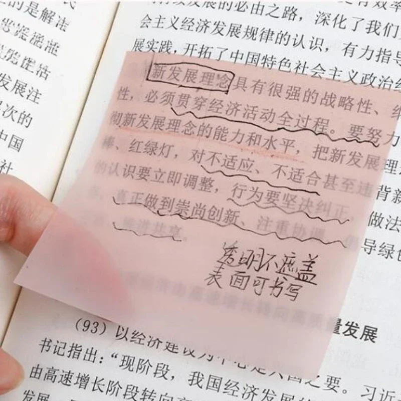 50 Sheets Transparent Waterproof Note Self-adhesive Memo Pad Sticky Note Sticker School Office Stationery Reminder Bookmark