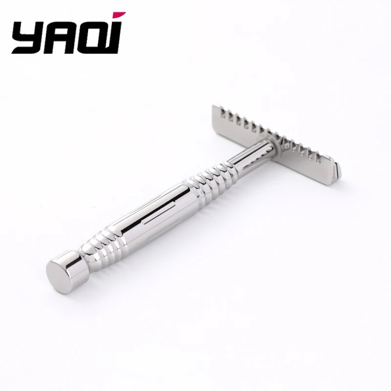 Men Razor  YAQI Romulus Open Comb Polished 316 stainless Steel AC Blade Single-edged Mens Shaving Safety Beard shaver